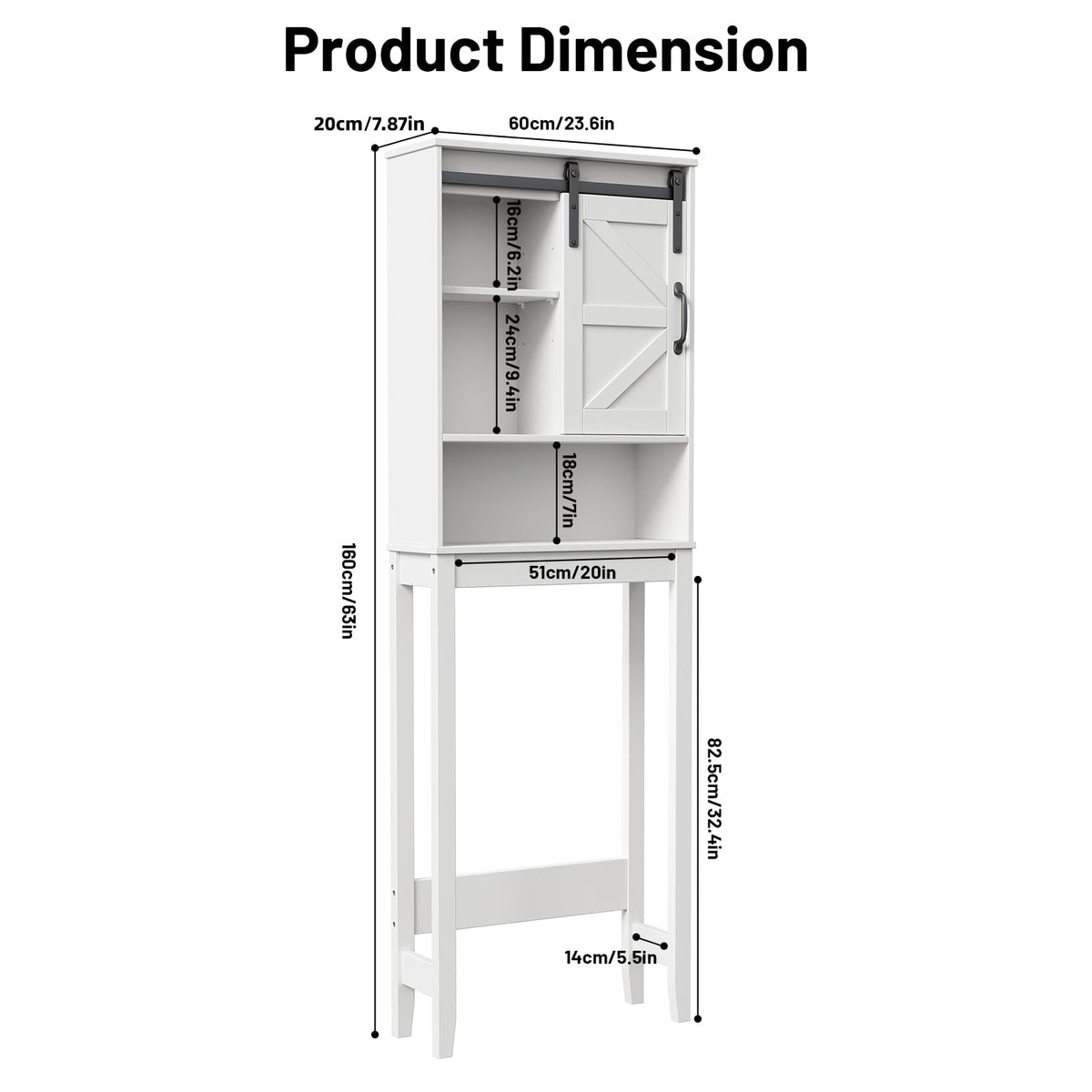 Over The Toilet Storage Cabinet, White K809865