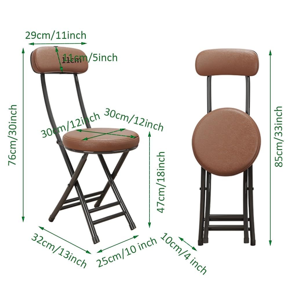 Portable Folding Cushioned Bar Stool 18 Inch Black M350490