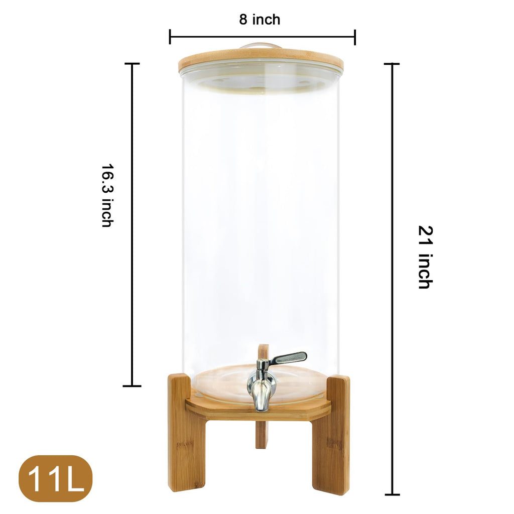 3 Gallon Glass Drink Dispenser with Spigot P569