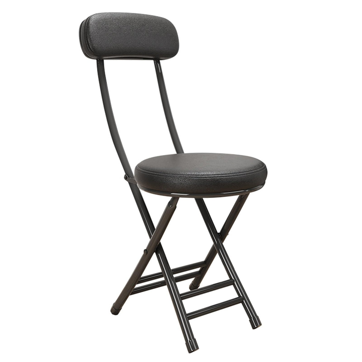 Portable Folding Cushioned Bar Stool 18 Inch Black M350490