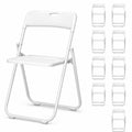 White Plastic Folding Chairs, 10 Pack Steel Frame X3269