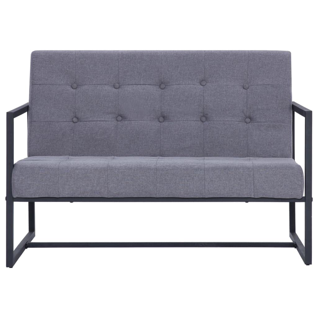 Light Gray Fabric 2-Seater Sofa with Steel Legs R53856