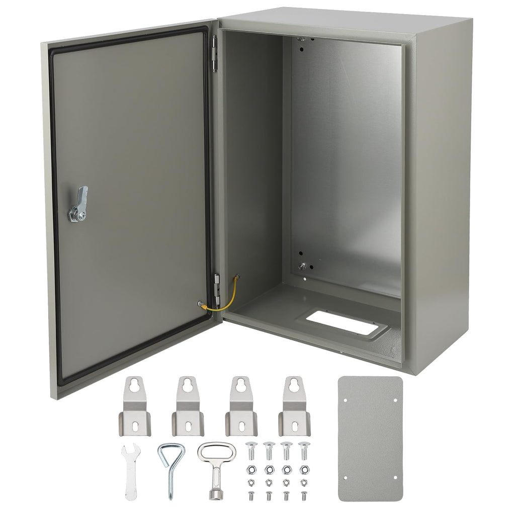24" x 16" x 10" Waterproof Stainless Steel Electrical Enclosure Box with Lock L9673
