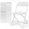 White 10 Pack Plastic Folding Chairs with Steel Frame R41511
