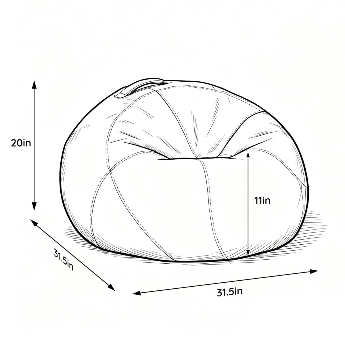 Yellow Kids Bean Bag Chair K892