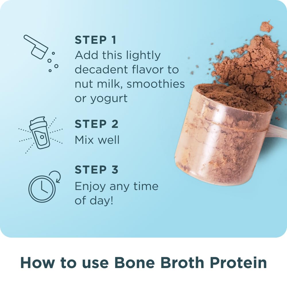 Grass Fed Bone Broth Protein Powder, Chocolate D88618