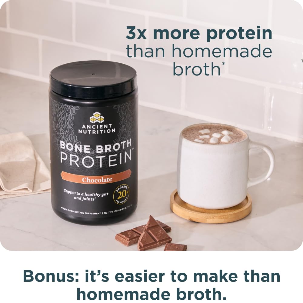 Grass Fed Bone Broth Protein Powder, Chocolate D88618