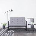Light Gray Fabric 2-Seater Sofa with Steel Legs R53856