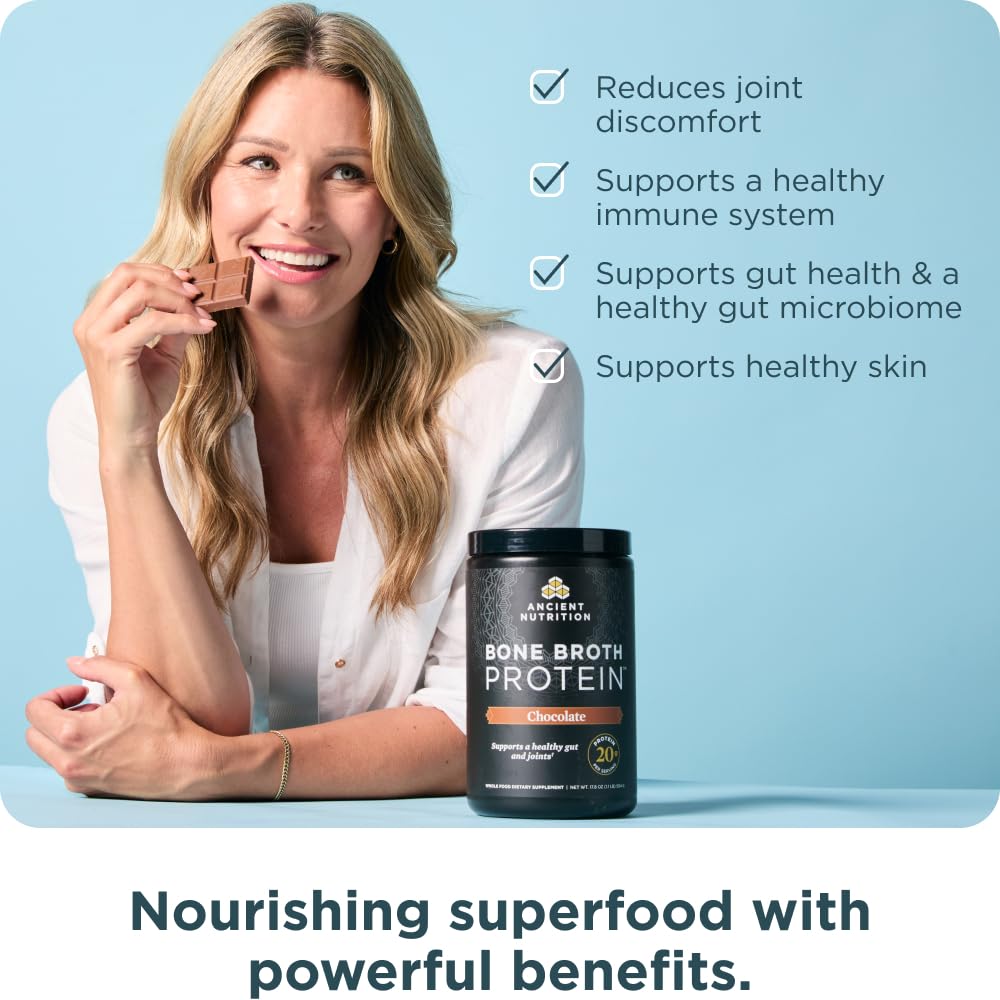 Grass Fed Bone Broth Protein Powder, Chocolate D88618