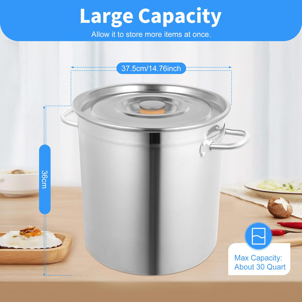 35L Stainless Steel Stockpot with Lid W751018