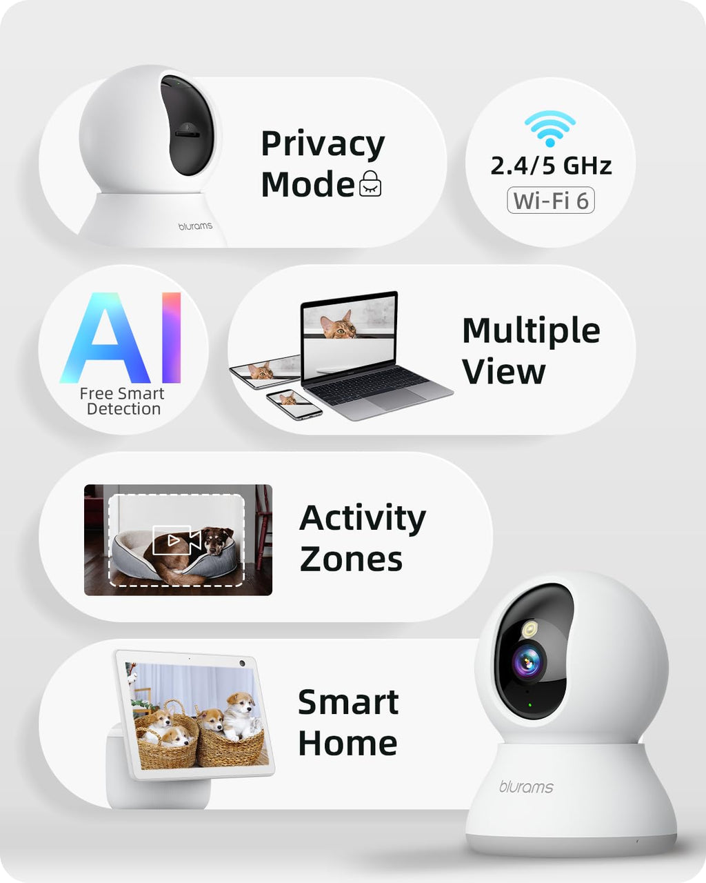 5G 360° PTZ Indoor Camera 2Pack A4712