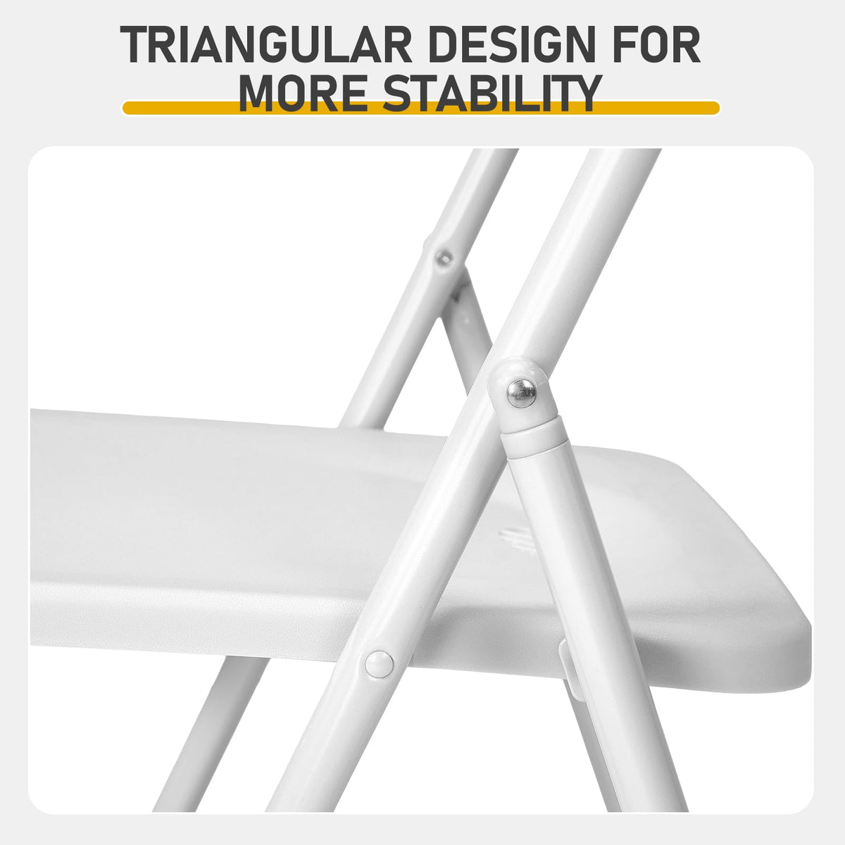 White Plastic Folding Chairs, 10 Pack Steel Frame X3269