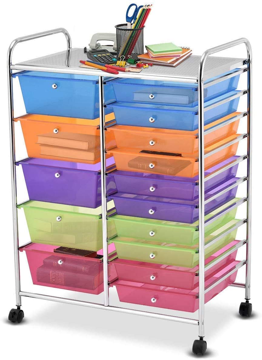15 Drawer Rolling Storage Cart with Wheels E742250