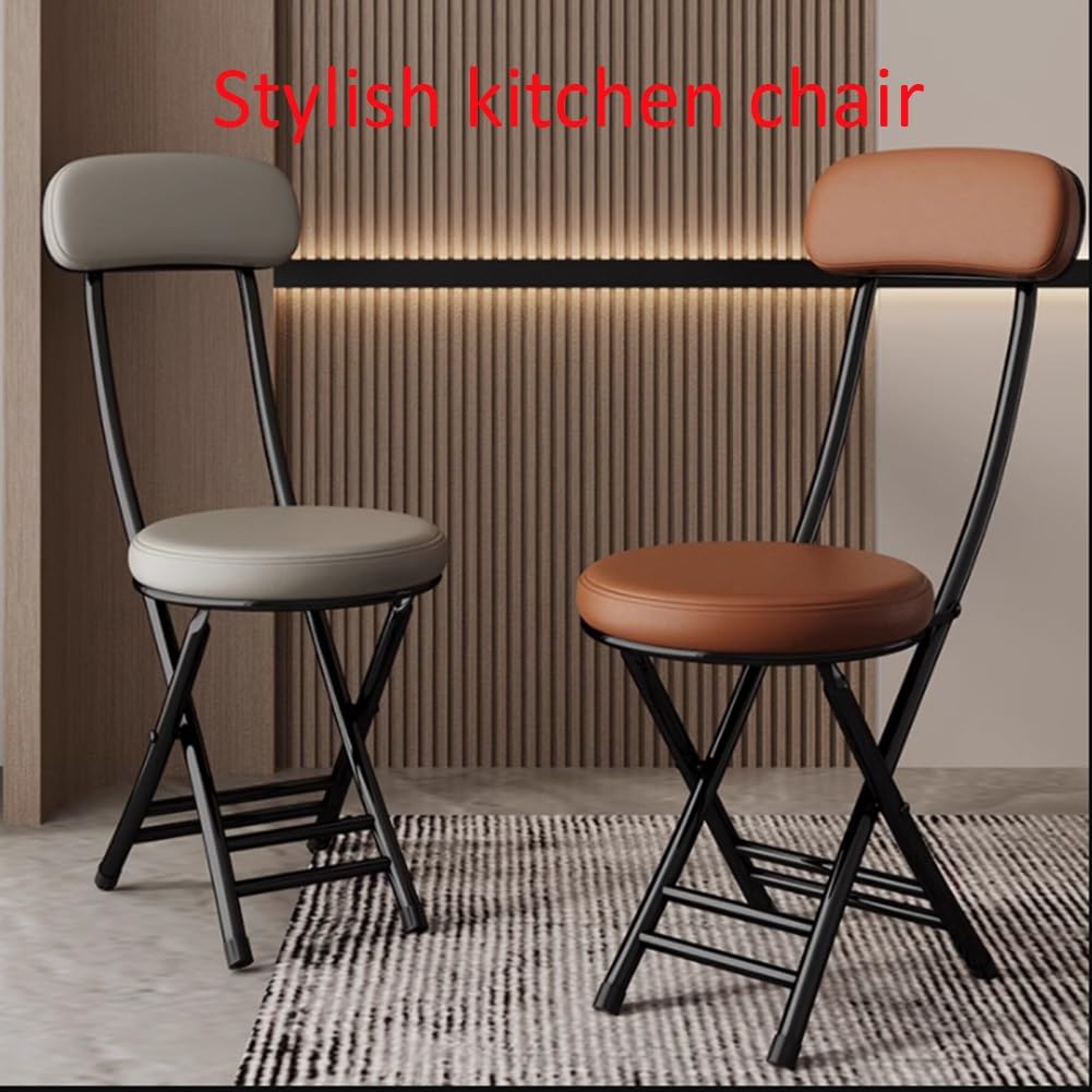 Portable Folding Cushioned Bar Stool 18 Inch Black M350490