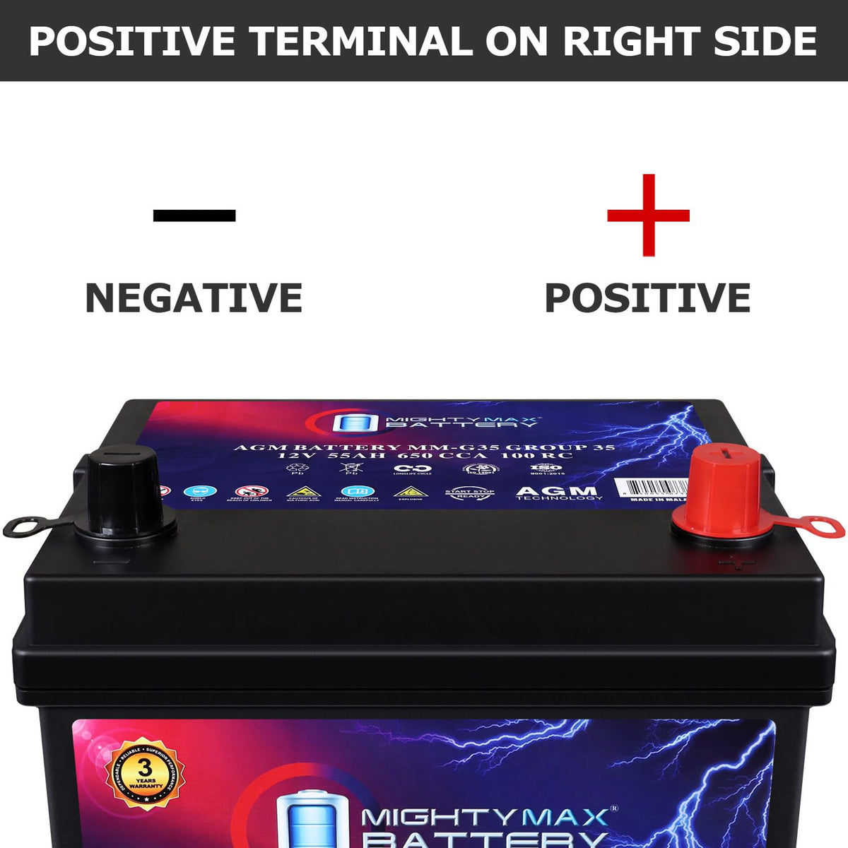 12V 55Ah AGM Replacement Battery H799262