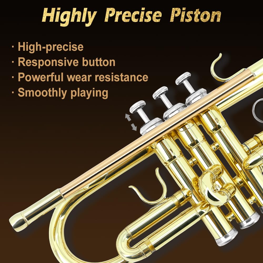 Standard Trumpet Set with Hard Case, 7C Mouthpiece, Cleaning Kit C7201