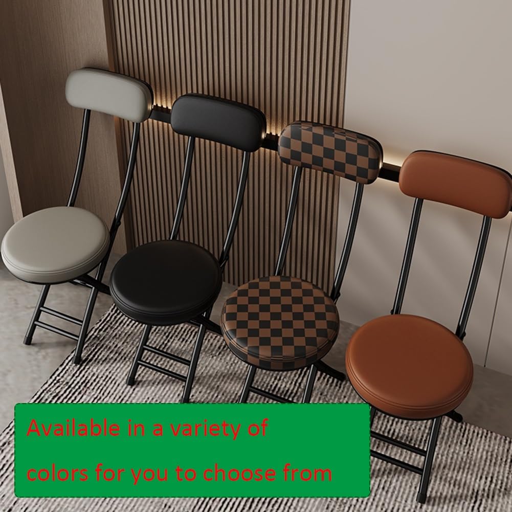 Portable Folding Cushioned Bar Stool 18 Inch Black M350490