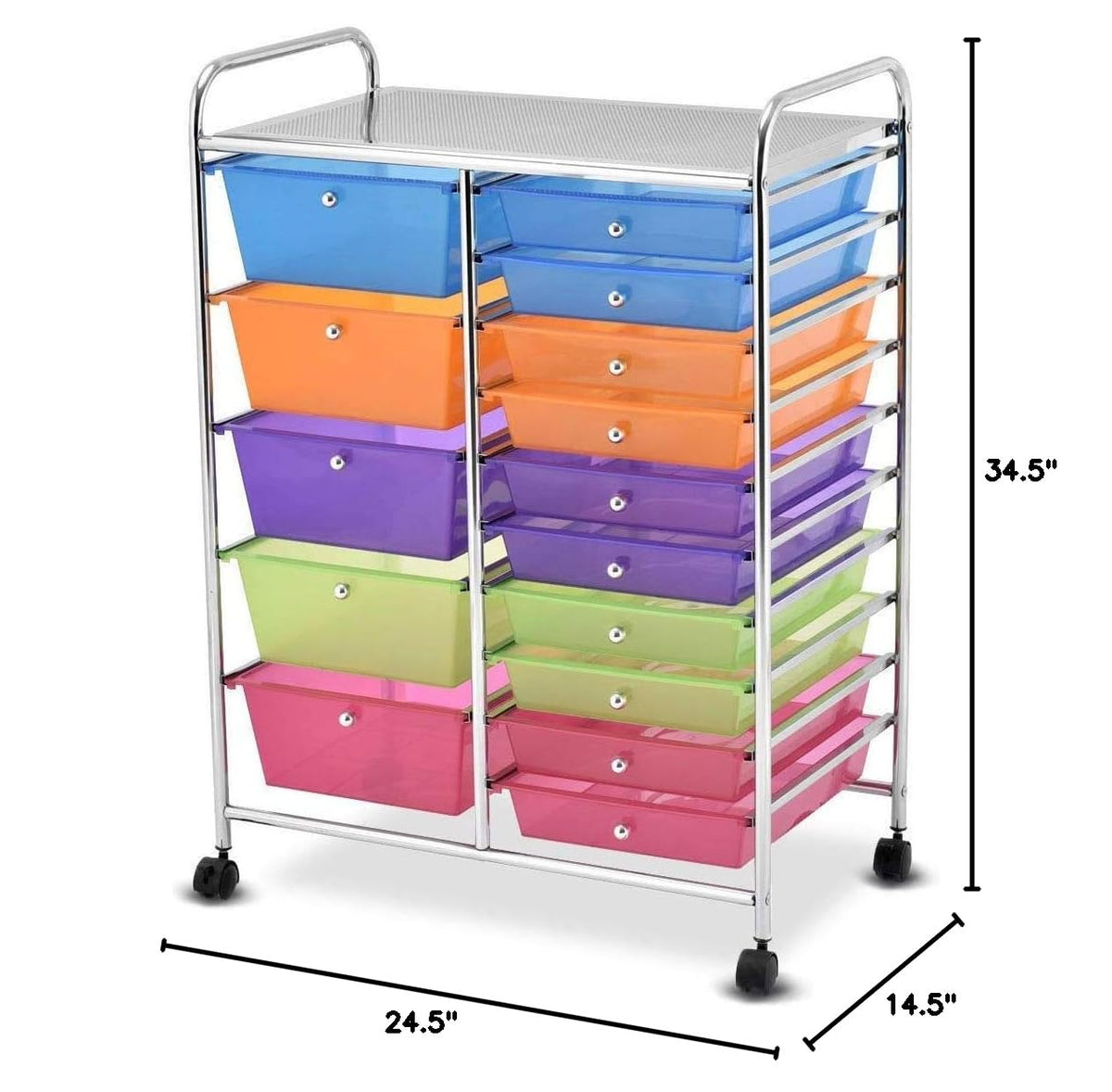 15 Drawer Rolling Storage Cart with Wheels E742250
