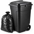 50 Gallon Wheeled Plastic Trash Can with Lid and Handle B1722
