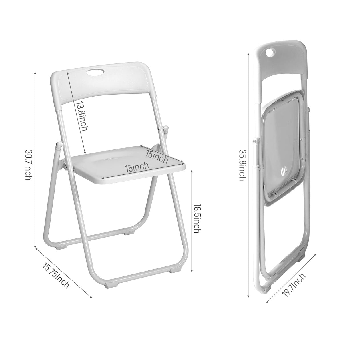 White Plastic Folding Chairs, 10 Pack Steel Frame X3269