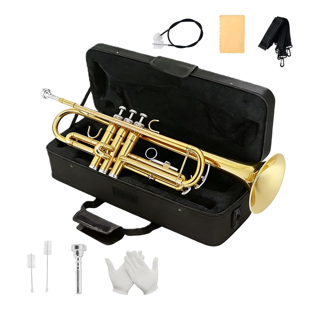 Standard Trumpet Set with Hard Case, 7C Mouthpiece, Cleaning Kit C7201