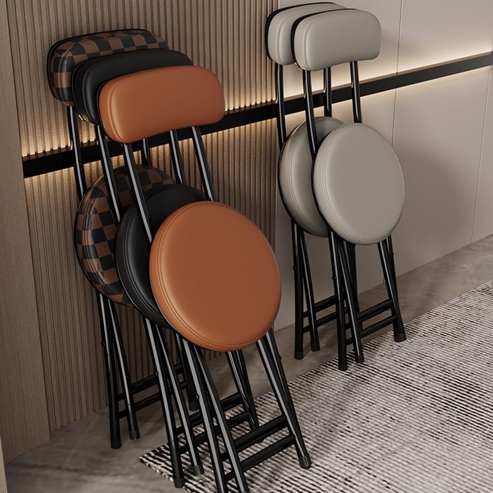Portable Folding Cushioned Bar Stool 18 Inch Black M350490