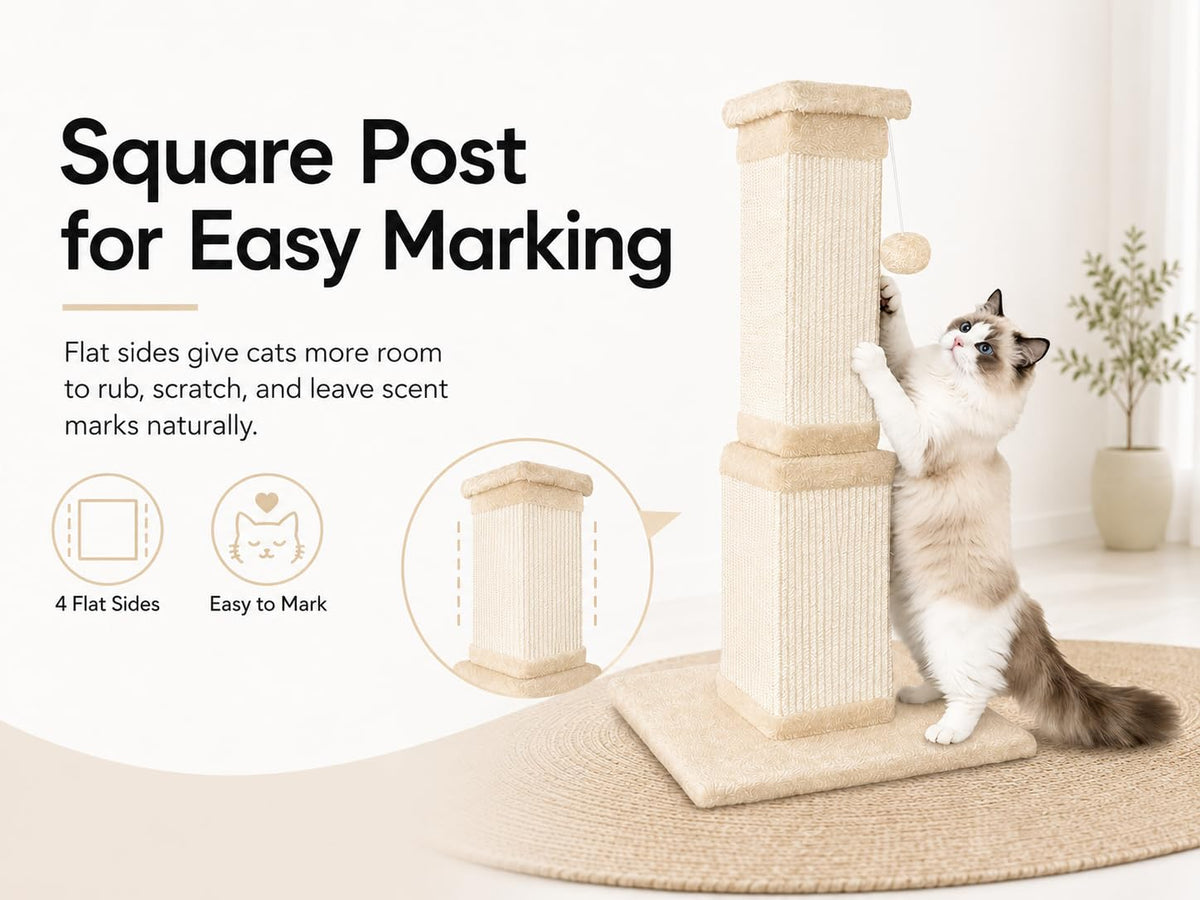 Beige 32Inch Sisal Cat Scratching Post N8815