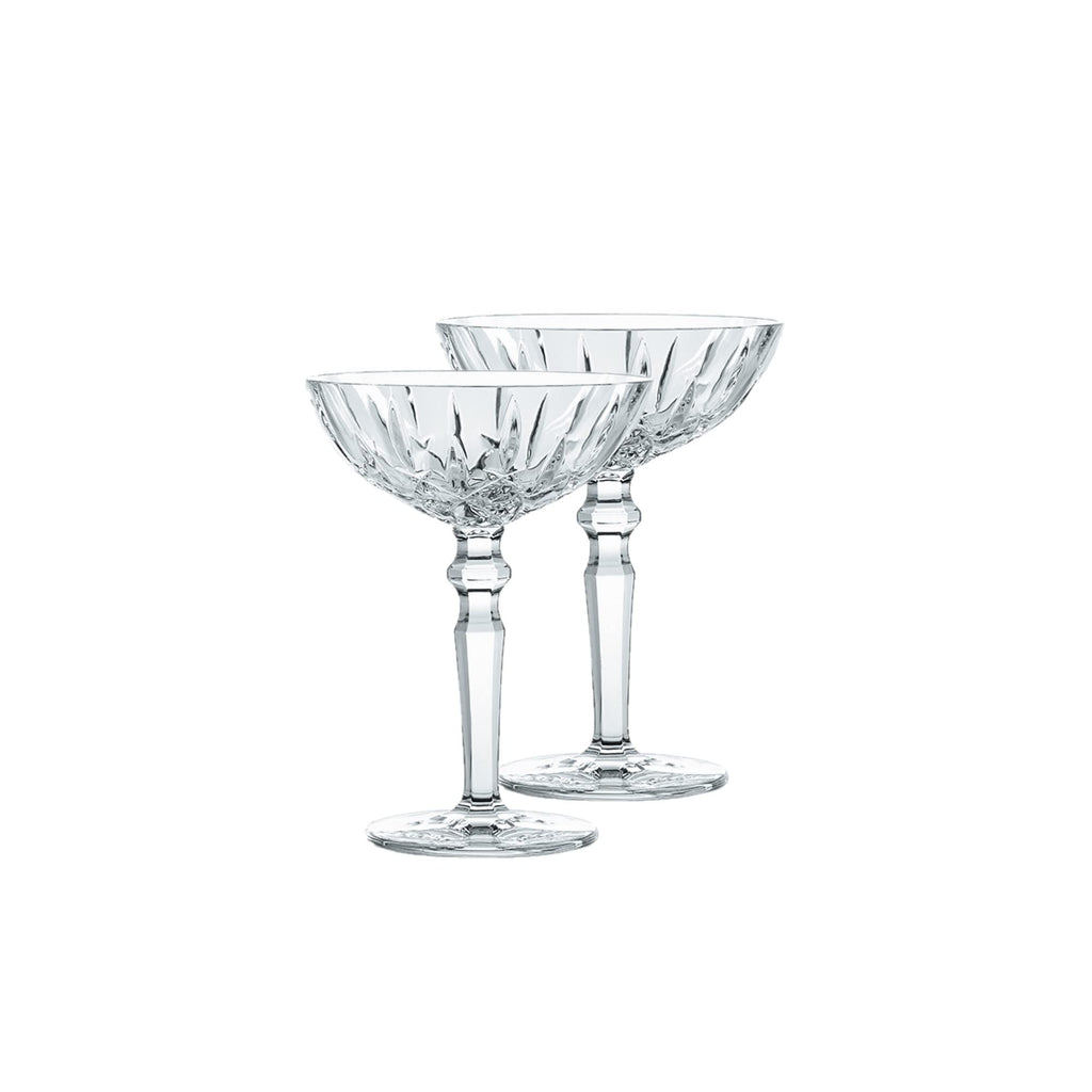 Clear Crystal Cocktail Coupe Glasses, Set of 2 I1080