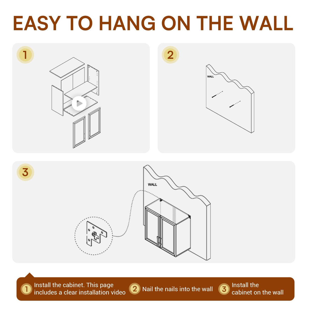 47.2" W Off White Wall Mounted Cabinet with Adjustable Shelf V9600