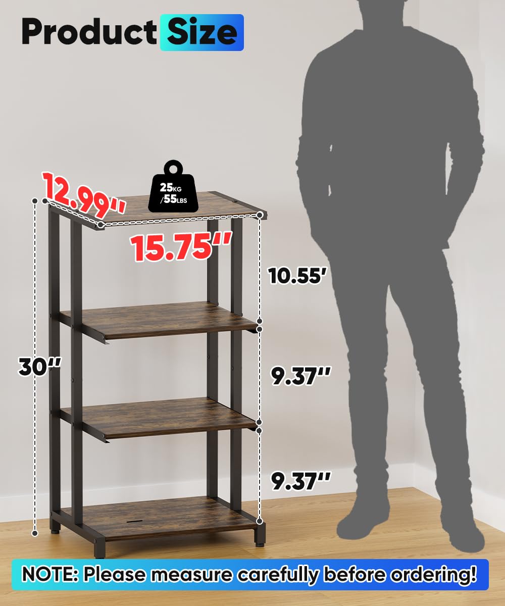 4-Tier Black Wooden Media Stand D544715