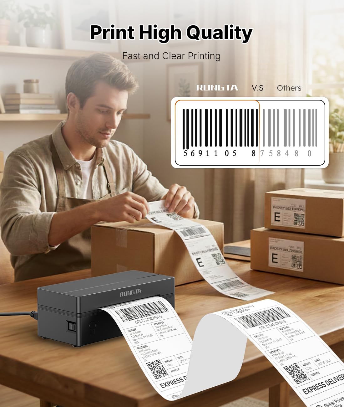 Bluetooth Thermal Shipping Label Printer 4x6 B126286