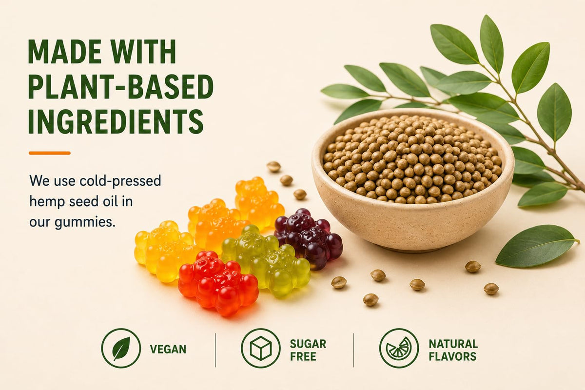 Sugar Free Vegan Hemp Gummies, 60 Count M4809