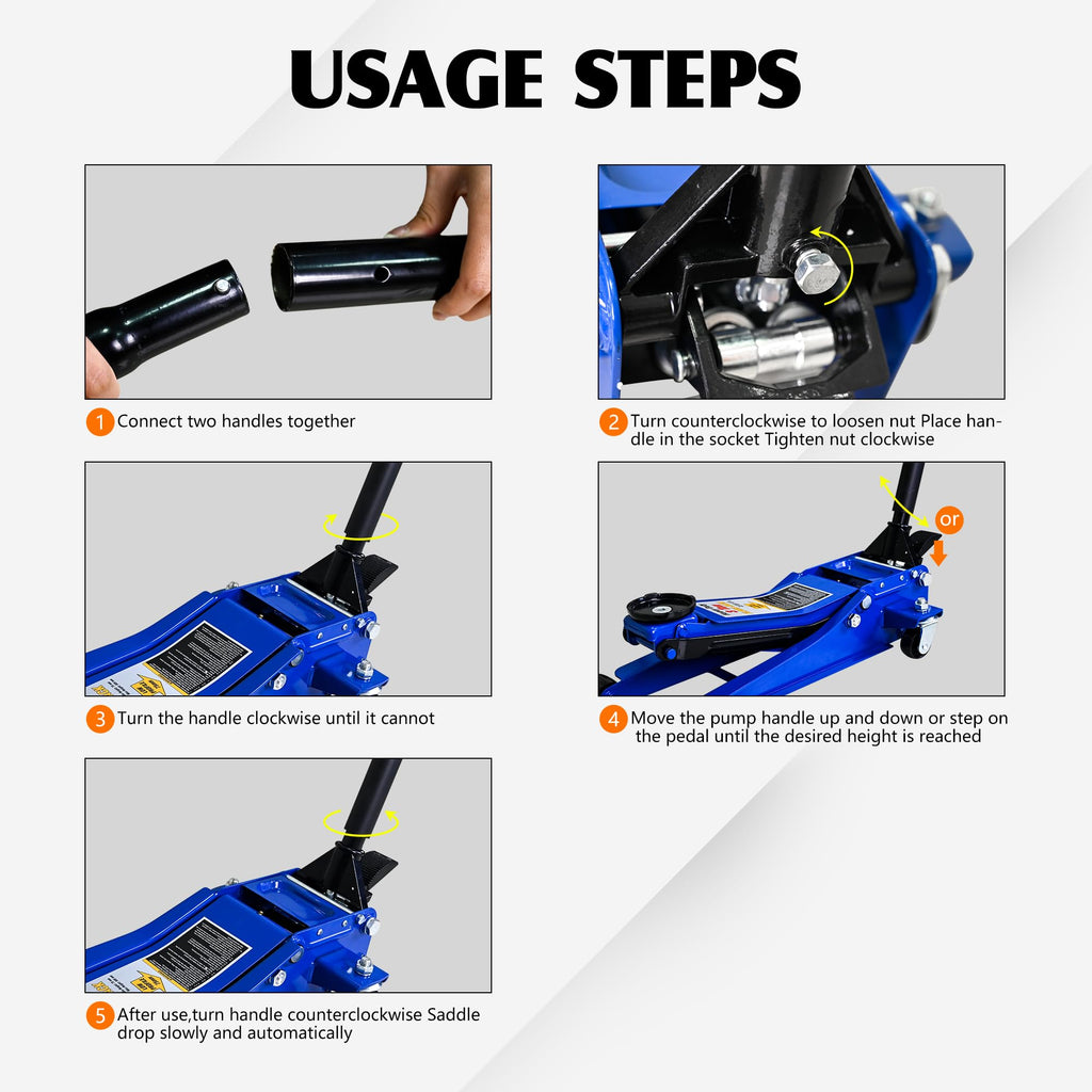 3 Ton Hydraulic Floor Jack with Foot Pedal N305298