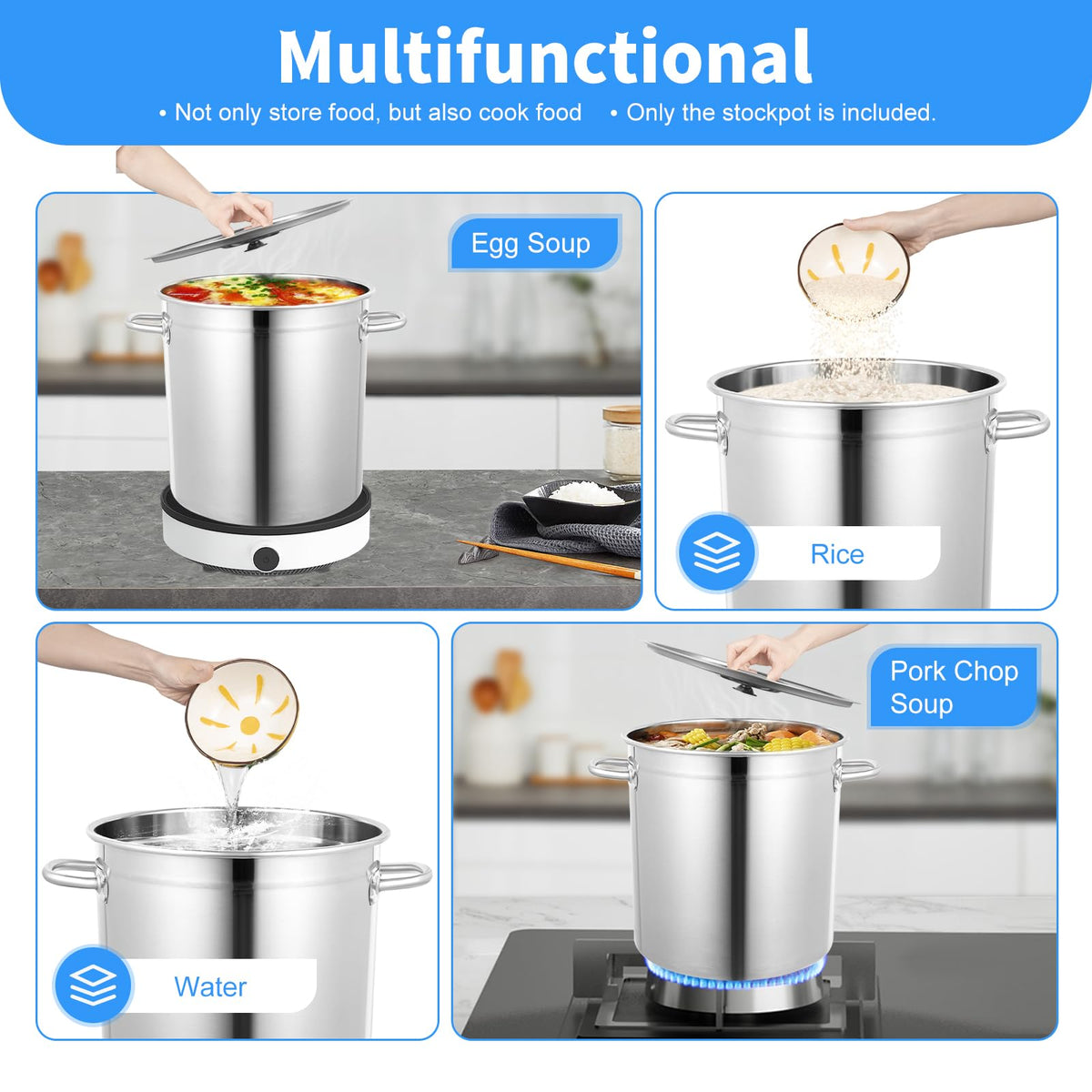 35L Stainless Steel Stockpot with Lid W751018