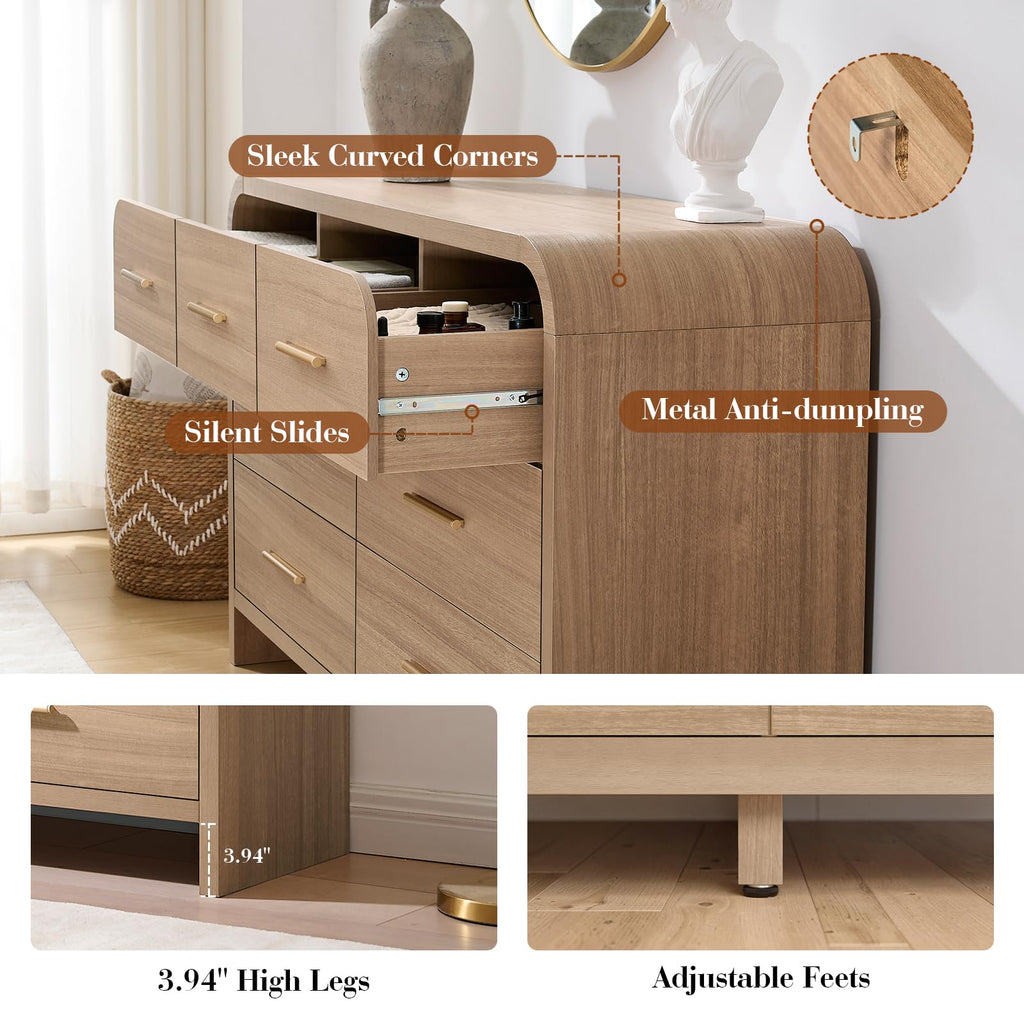 Curved 7 Drawer Dresser R6264