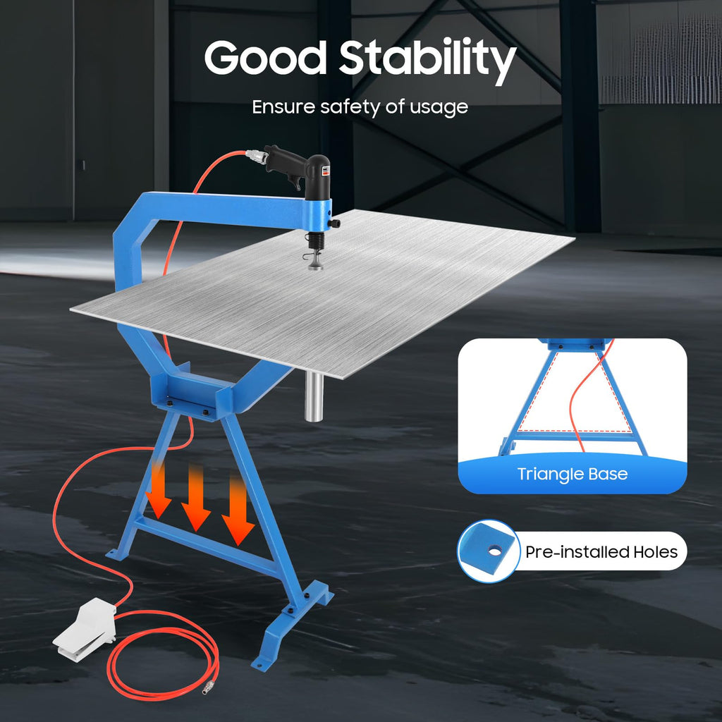 4" Pneumatic Planishing Hammer, 875-1350 RPM Metal Shrinker Stretcher with Cast-Iron Stand, Foot Pedal A967