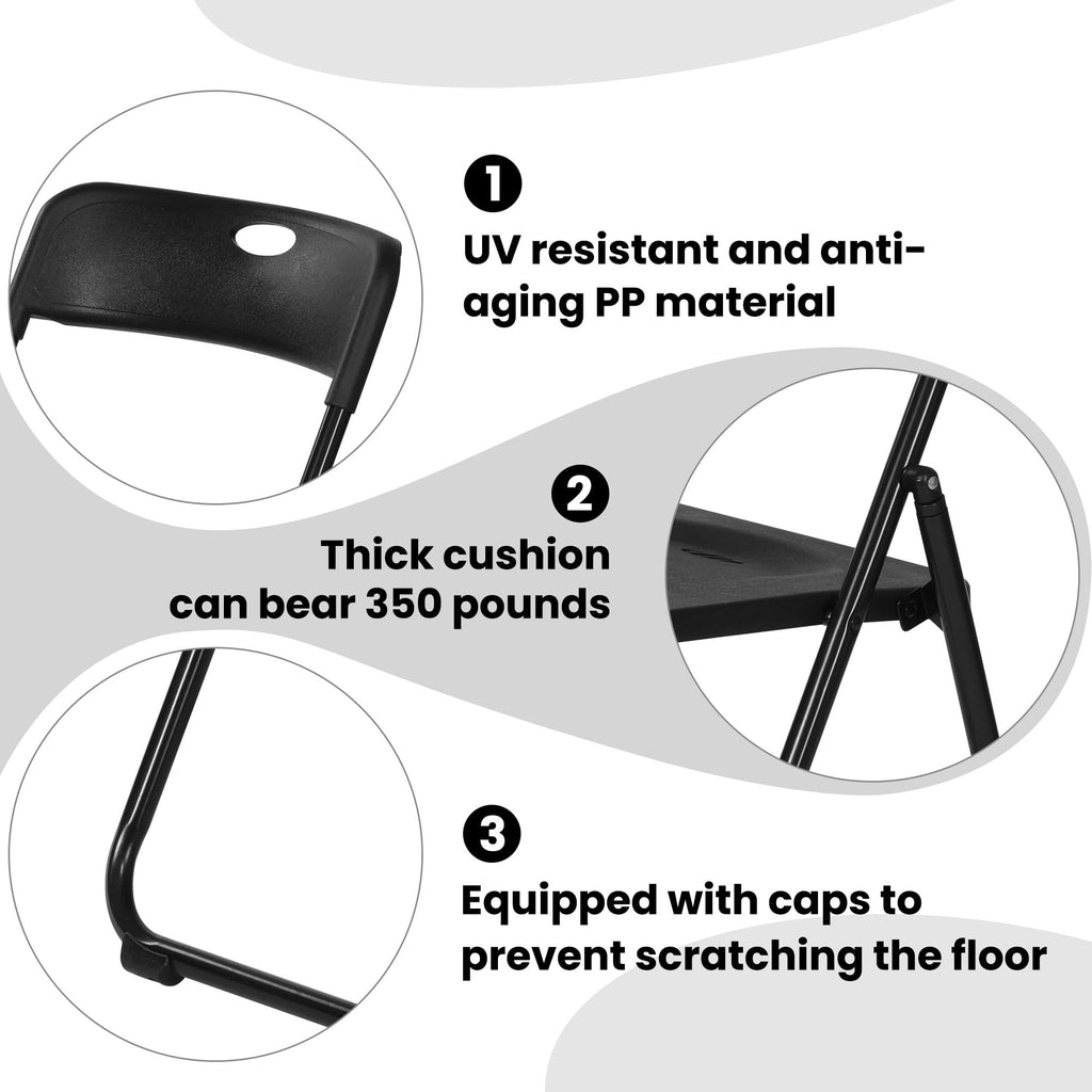 Black Plastic Folding Chairs 10 Pack L2402