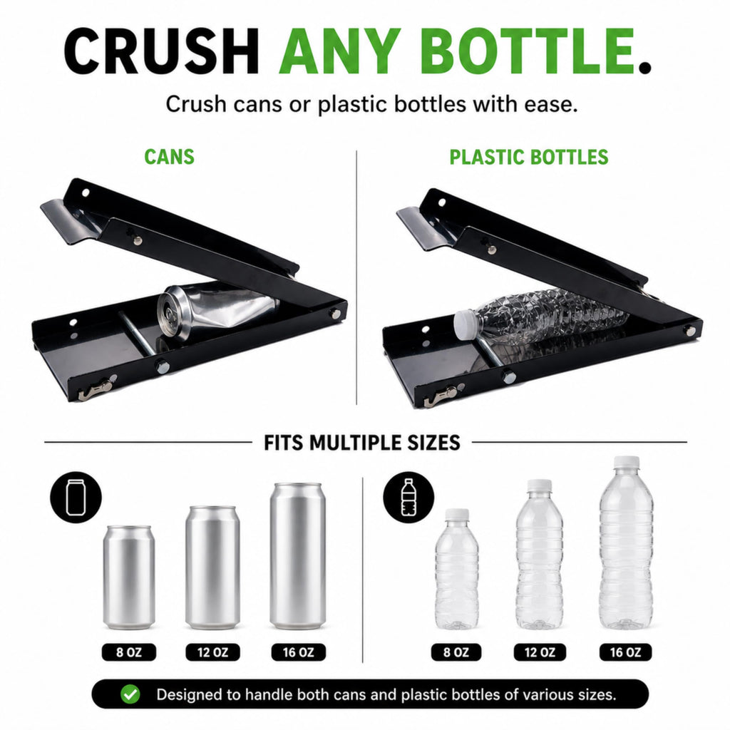 Heavy Duty Aluminum Foldable Can Crusher with Non-Slip Base W1662