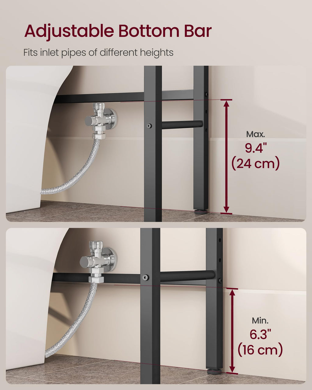 4-Tier Over the Toilet Storage with Basket E51820