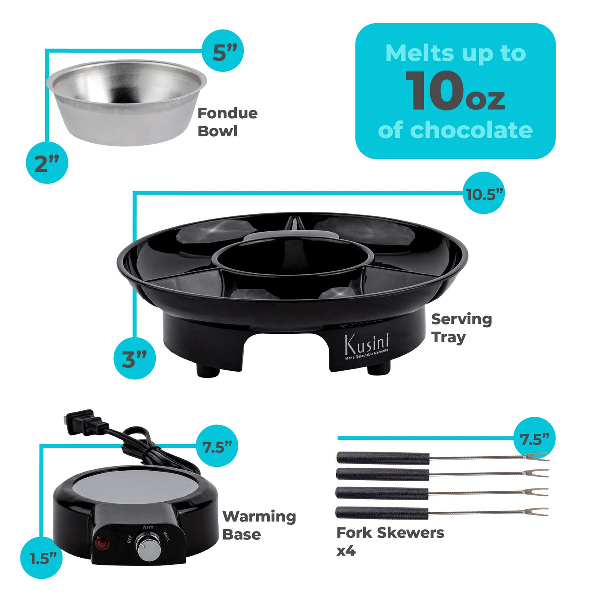 Electric Fondue Pot Set with Temperature Control Z678695