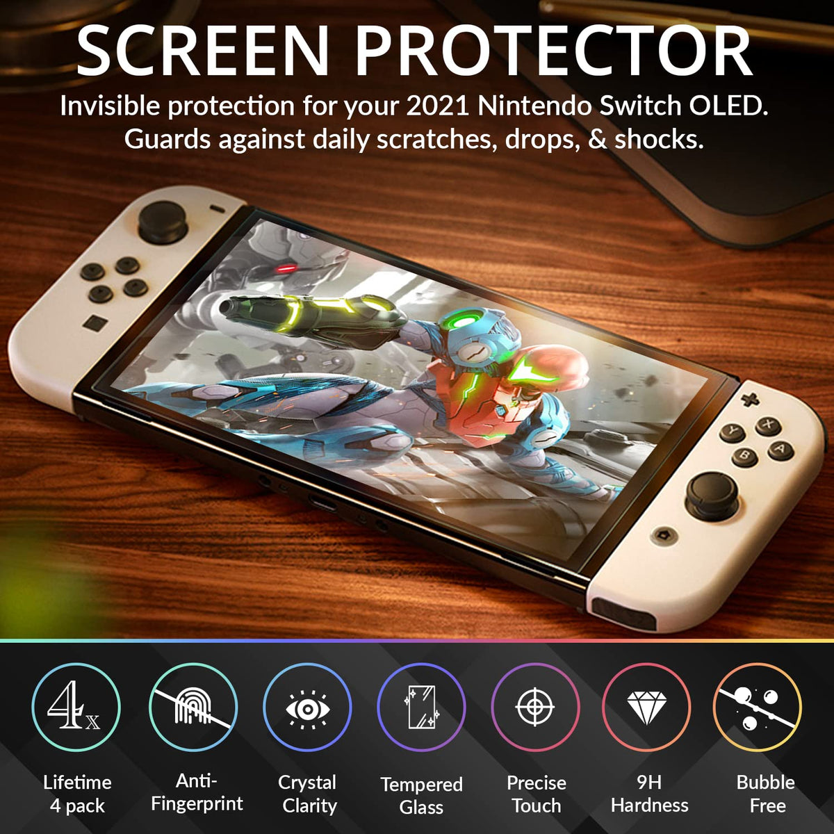 Screen Protector and Case Bundle with Tempered Glass and EVA Case S17950