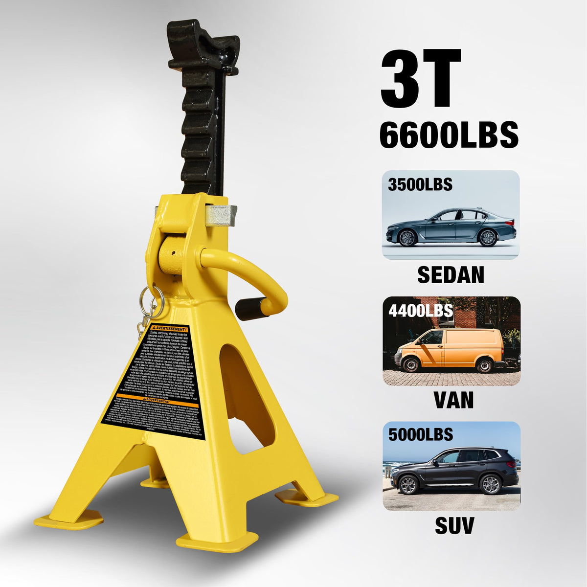 3 Ton Steel Car Jack Stands 1 Pair I399919