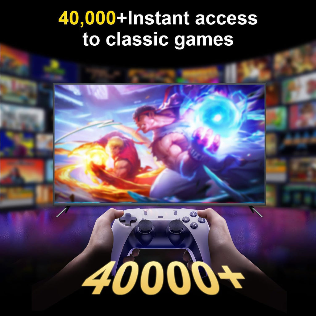 Retro Game Stick Console with 4K HDMI Output, 64GB Memory Card, and 2.4GHz Wireless Controllers C492930