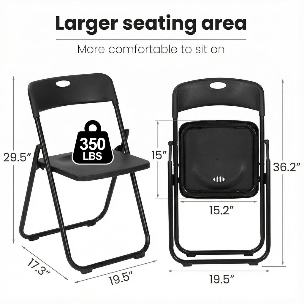 Black Plastic Folding Chairs 10 Pack L2402