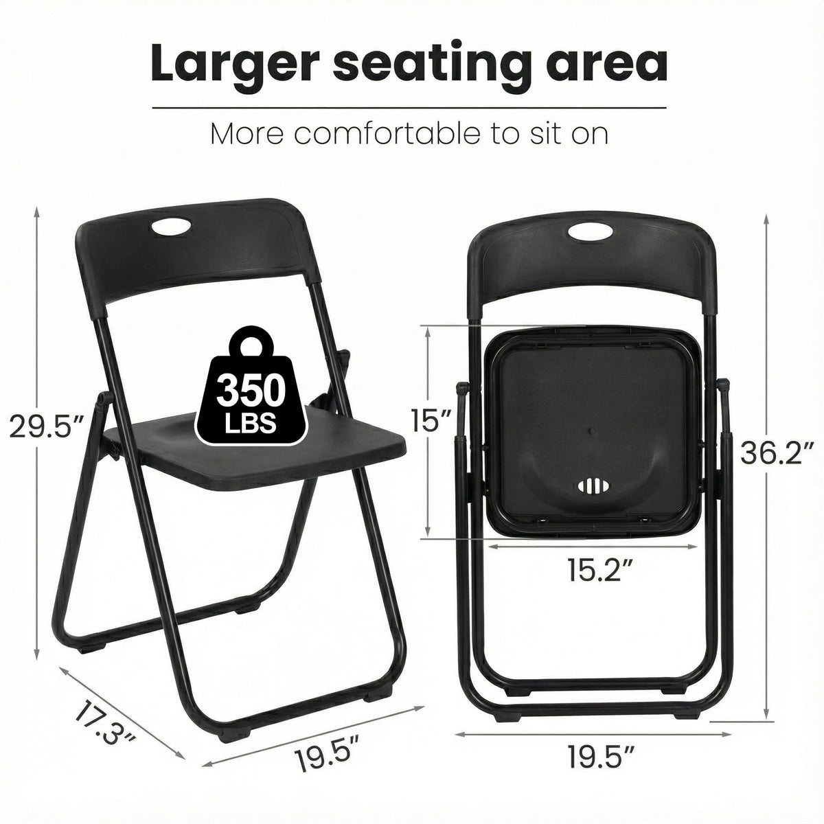 Black Plastic Folding Chairs 10 Pack L2402