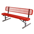 Red 6Ft Portable Outdoor Bench with Back V5033