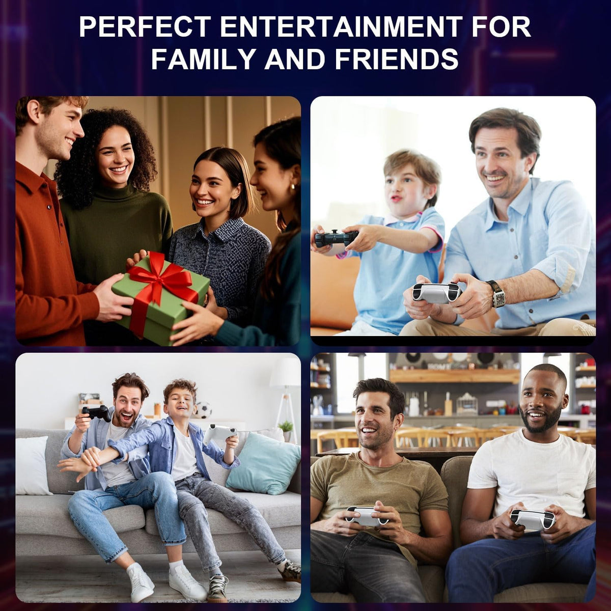 Retro Game Stick Console with 4K HDMI Output, 64GB Memory Card, and 2.4GHz Wireless Controllers C492930