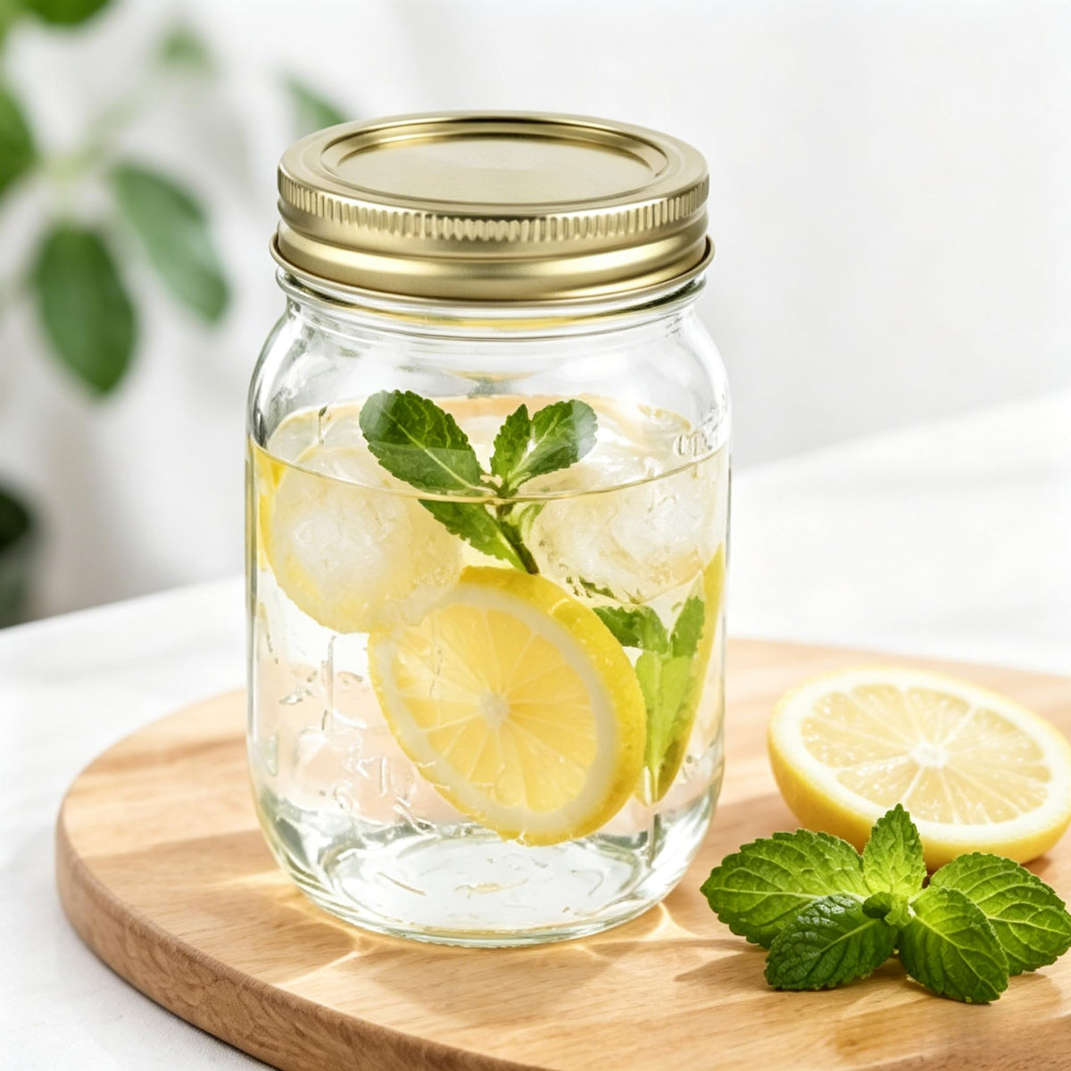 16 oz Glass Mason Jars with Lids and Bands, 12 Pack Z897