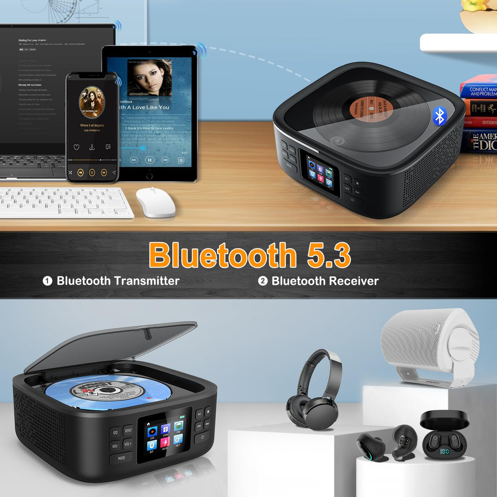 Portable CD Player with Bluetooth and Speakers N529