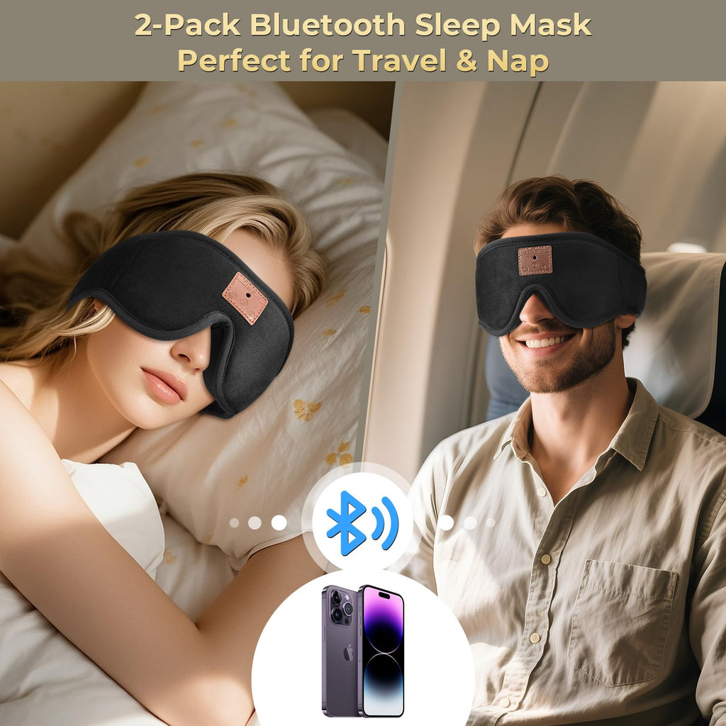3D Bluetooth Sleep Mask with Headphones 2-Pack V470667